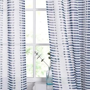 StangH Navy Blue Sheer Curtains - W50 x L95, 2 Panels